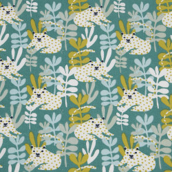 Printed Cotton TANZA Tarragon / Green Tones